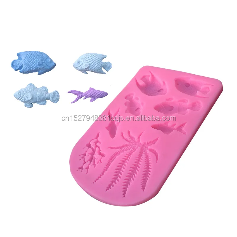 
3D Cute Sea Fish Shell Mold Fondant Chocolate Candy Molds Cupcake Baking Silicone Mould DIY Cake Decorating Tools 