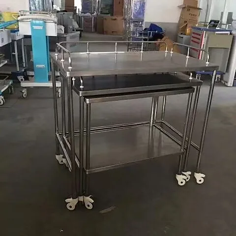 Medical Hospital Cart Stainless Steel surgical instrument trolley