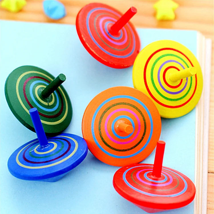 Exquisite Painting Promotional Toy Classic Colorful Spinning Top