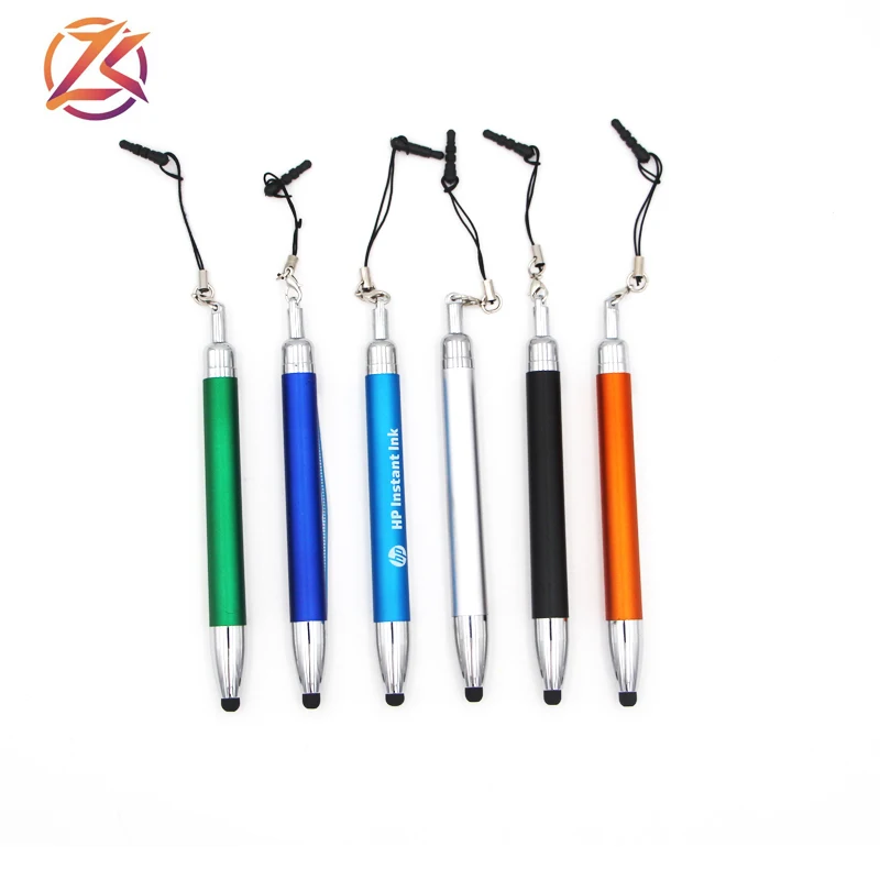 promotional mini custom roll out banner stylus ball pen calendar pen with iphone plug