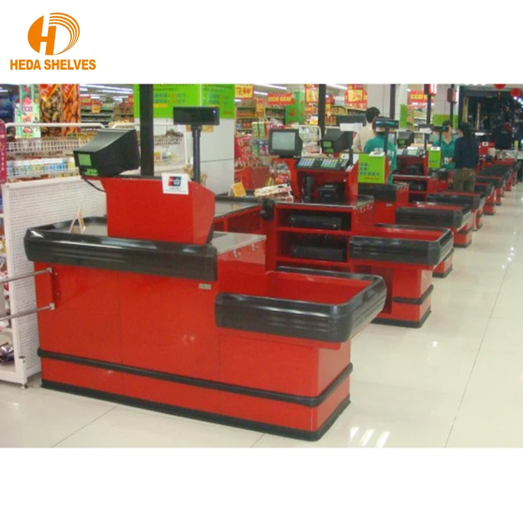 Gondola Checkout Counter Modern Retail Checkout Counters Supermarket Cashier Counter