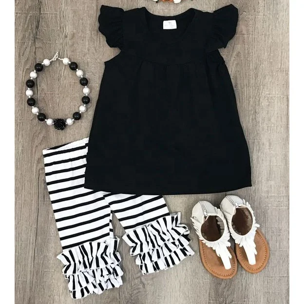 Baby clothing ruffle Strawberry Sorbet capri sets cotton toddler outfits wholesale little girls summer boutique short set