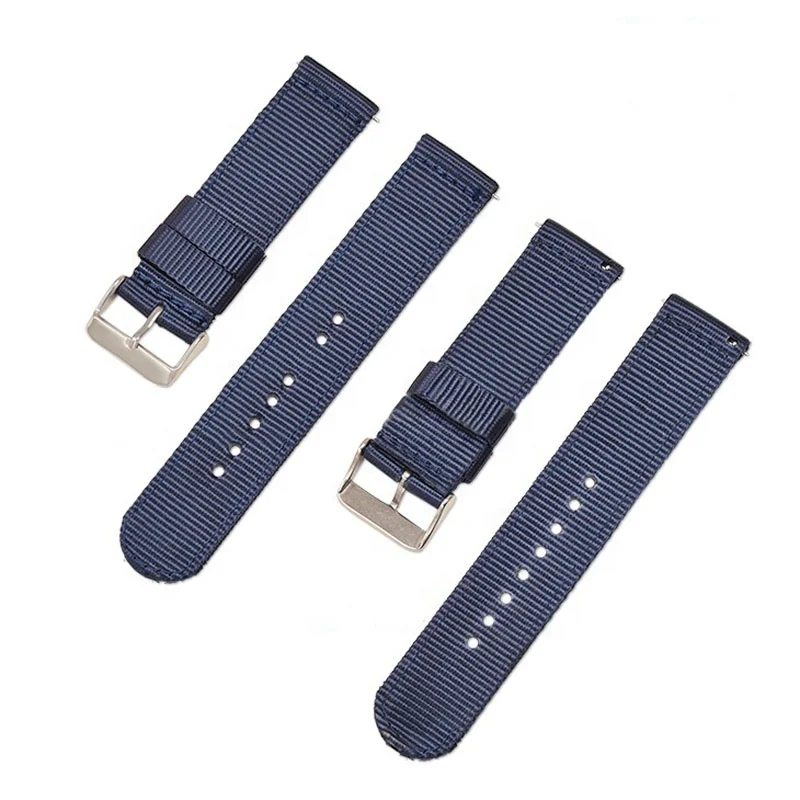 2 Pieces Nylon Watch Strap 18mm 20mm 22mm 24mm Wholesale Watch Parts Solid Color Quick Release Watch Band