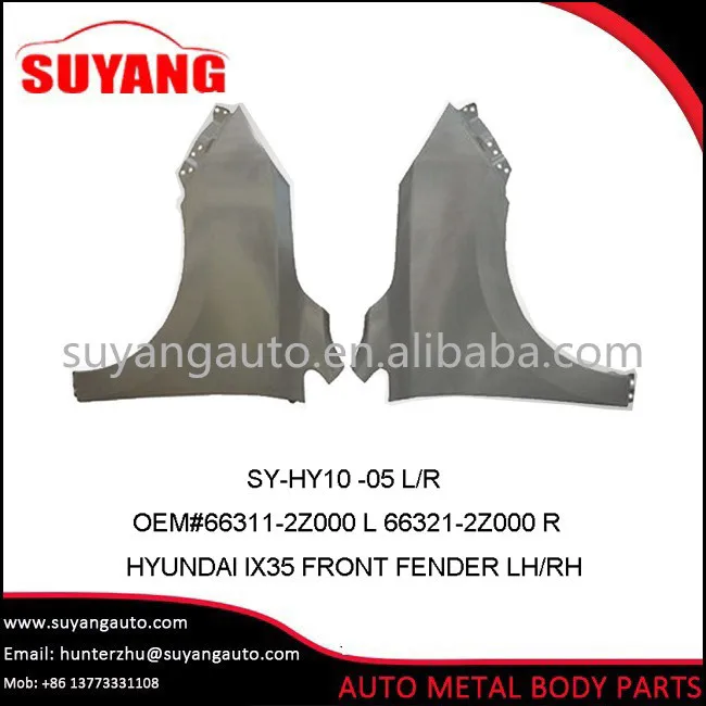 Замена переднего крыла для запчастей кузова автомобиля Хендай IX35.