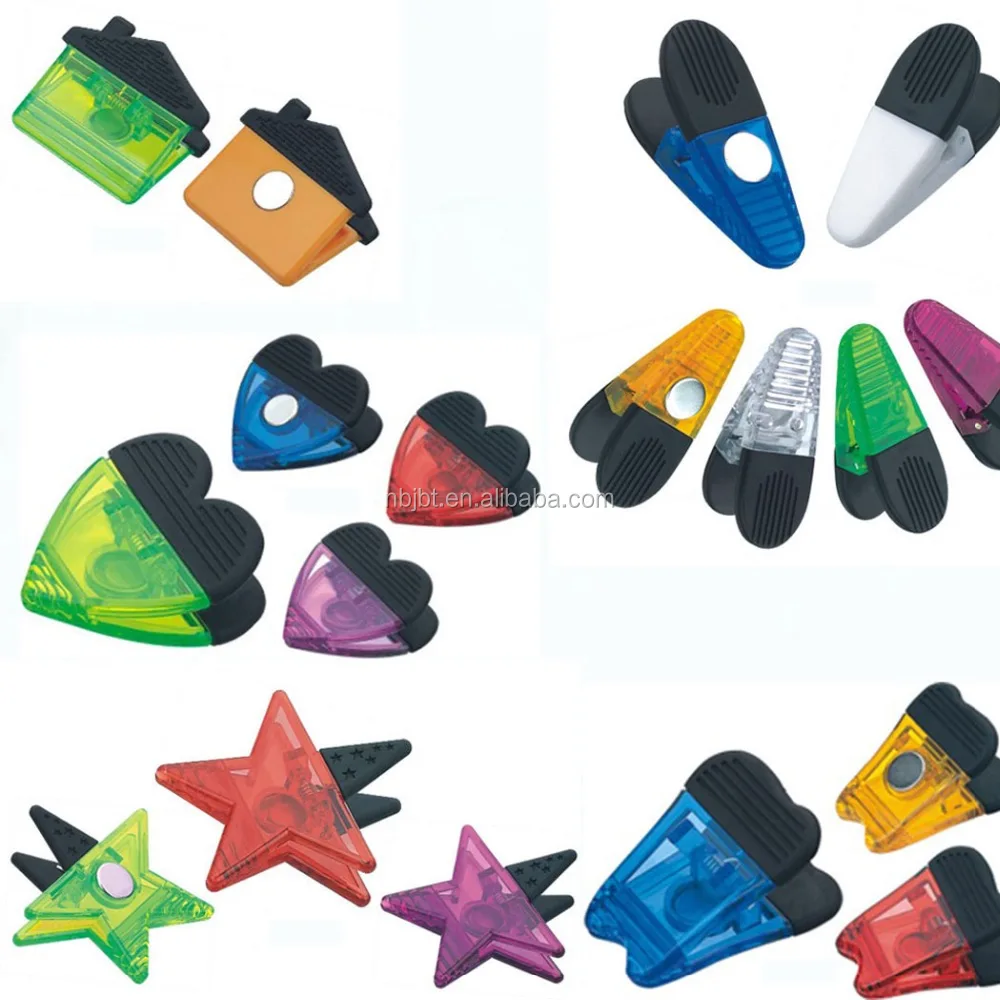 plastic magnetic memo clip/fridge magnet clip/paper clip