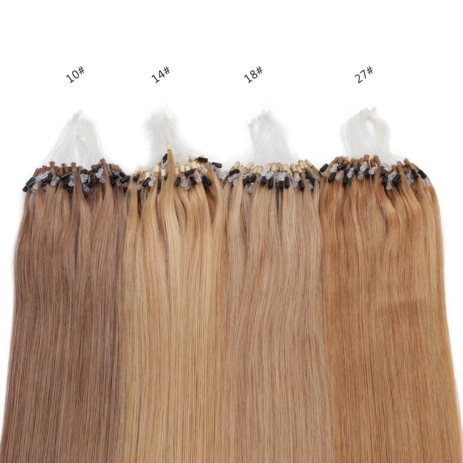 
K.SWIGS Loops Micro Ring Beads Human Hair Extensions 1g/s Silky Straight Human Hair 