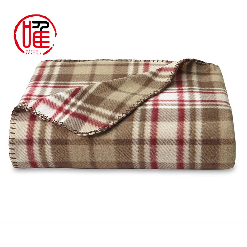 Luxury Thickened Plaid Dyed Soft Warm Fluffy Fuzzy Couch Throw Mink Soft Polar Fleece Throw Blanket Wholesale