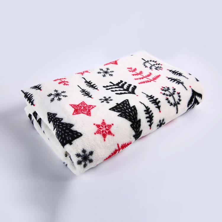 
2019 Newest customization knitted children flannel printed baby christmas tree blanket 