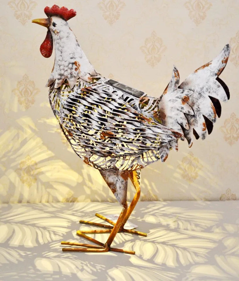 lawn and garden ornaments metal animals Wholesale Rooster Figurines