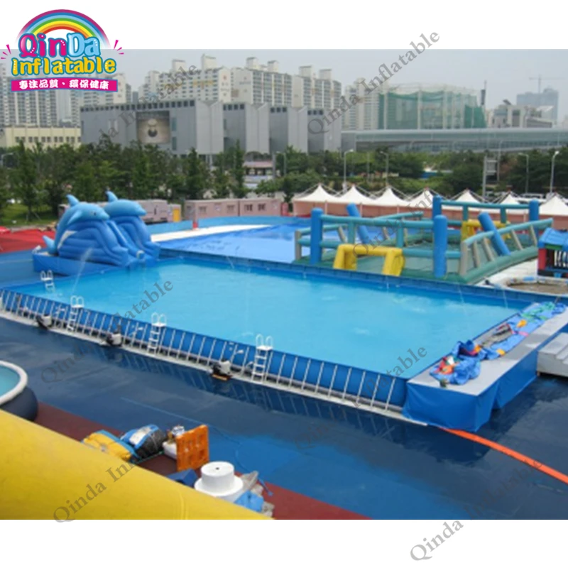 
Commercial outdoor giant rectangular above ground swimming pool for water park 