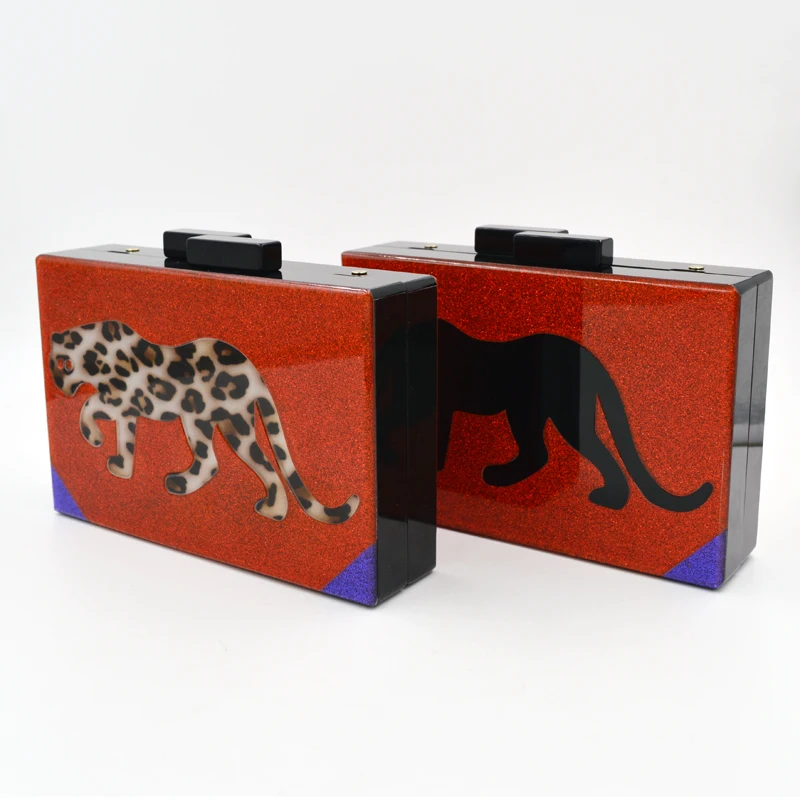 Индивидуальные женские сумки с леопардовым принтом, вечерние клатчи для выпускного вечера, кошелек, вечерняя акриловая сумка-клатч