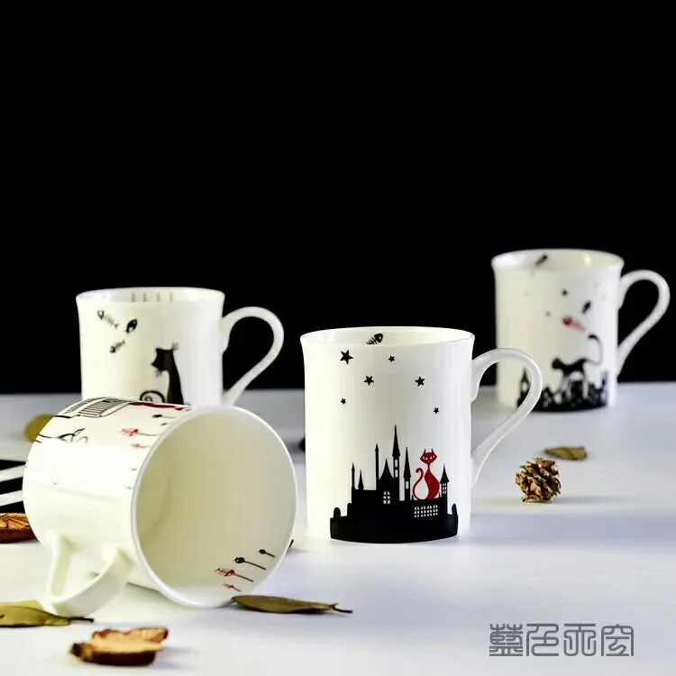 2018 manufacture new design style ceramic fine bone china white mug for sublimation