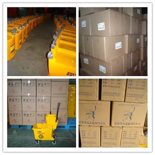 20L Quart Plastic Wringer Trolley Mop Bucket with Wheels