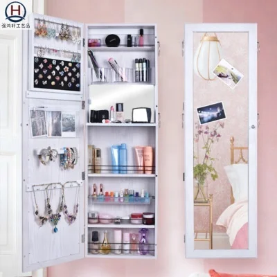 Christmas best gift wholesale revolving shaft cosmetics jewelry cabinets dressing lockers full length led body mirror cabinet