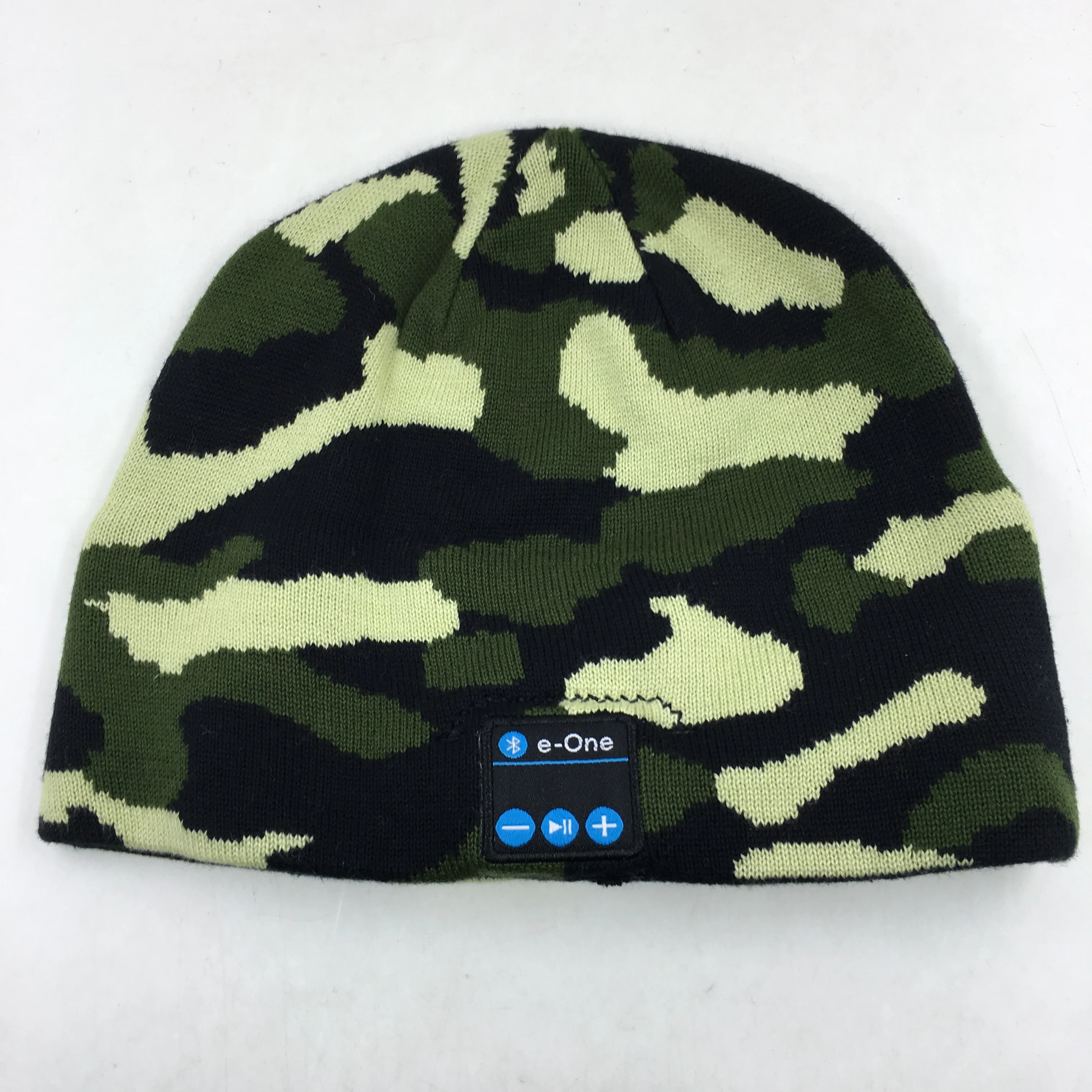 sedex 4p and ISO manufacturing factory with wireless earphones 100% acrylic camouflage beanie hats