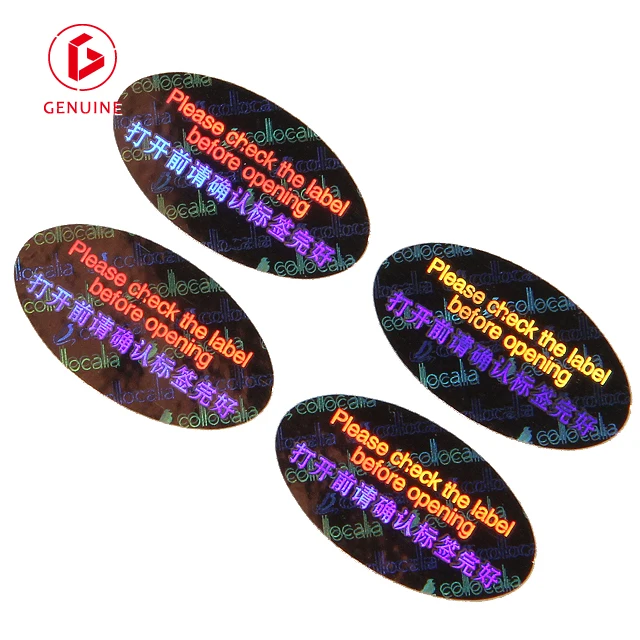 Custom tamper evident holographic label security hologram  VOID sticker