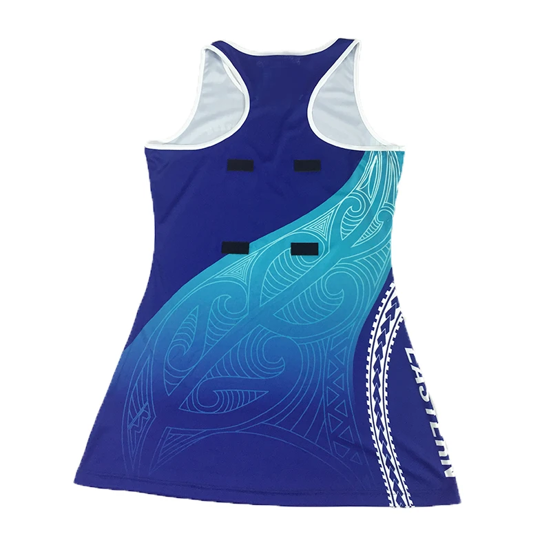 50+ UV cheap high quality custom netball uniform dresses with bibs