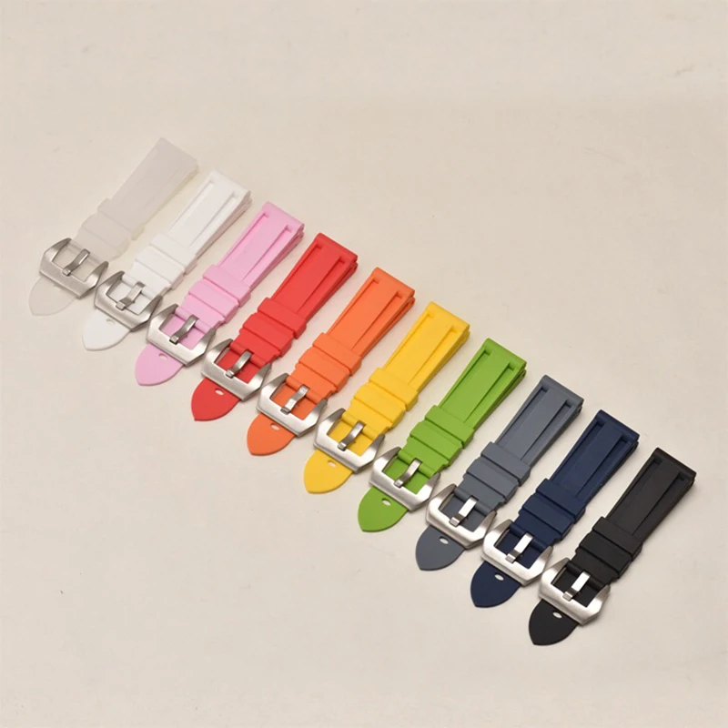 
Custom Waterproof Rubber Watch Band Strap for PAM 22mm 24mm 26mm 