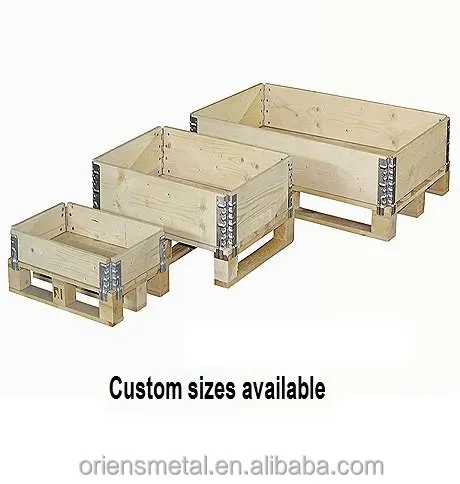 Galvanized pallet collar hinges for wooden box
