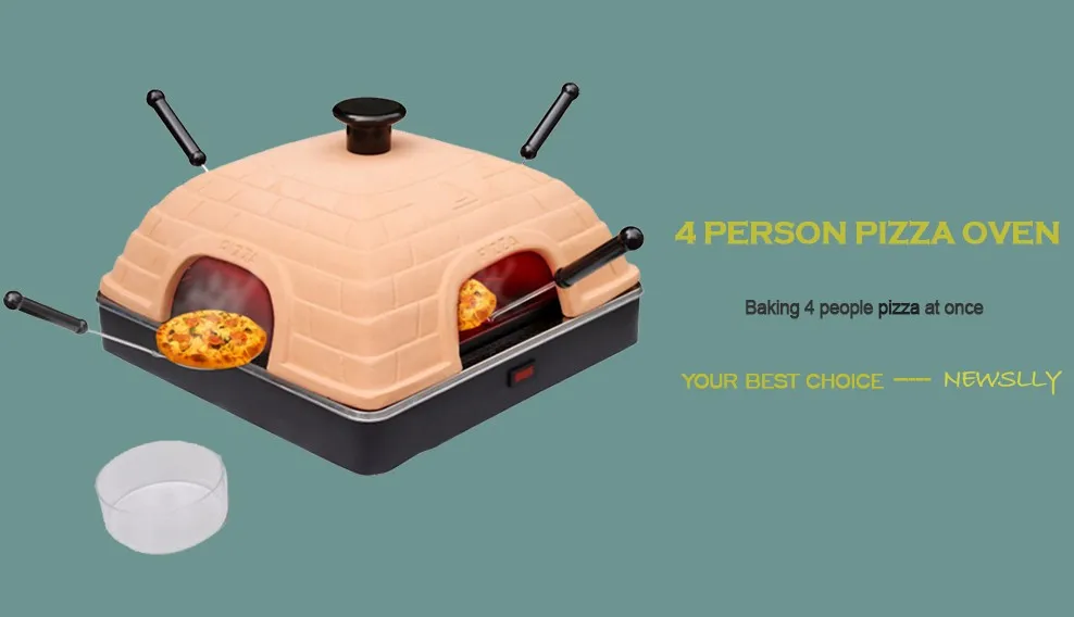Home Square terracotta 4 person Electric Countertop pizza oven