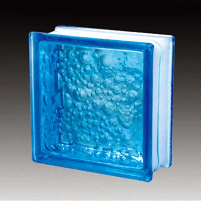 Blue Lattice Glass Block For Decorative Wall With High Quality
