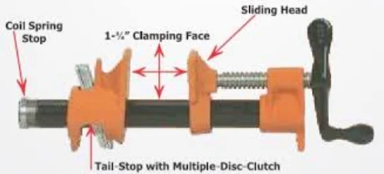 wood working DIY carpentry pipe clamp 1/2 and  3/4 inch SPU products Heavy Duty Woodworking Cast Iron clamp