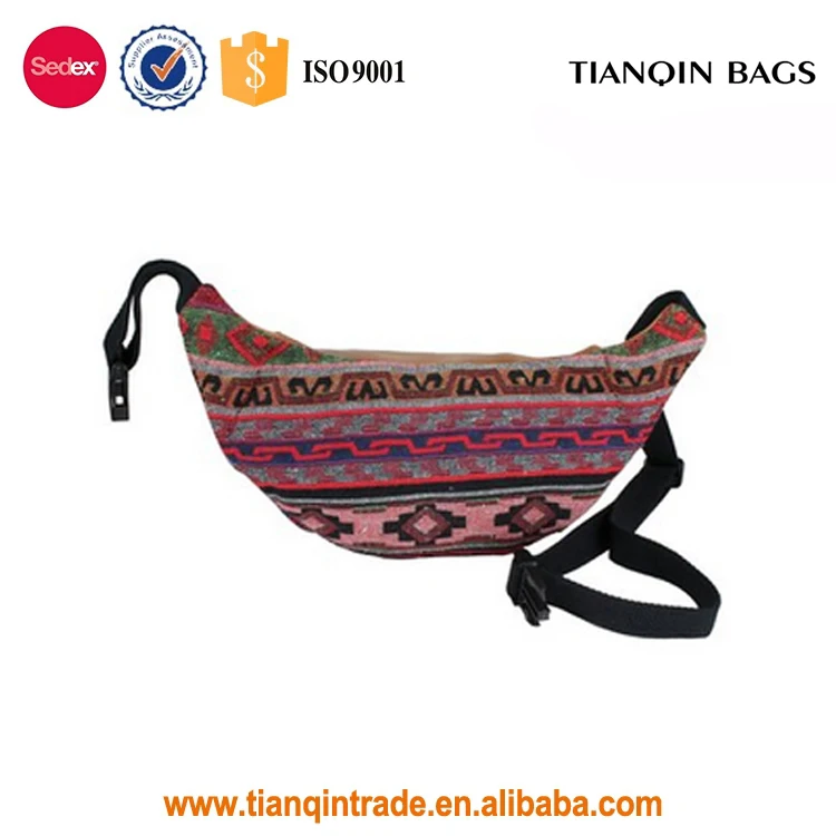 Large Capacity Canvas Leather Waist Bag for Unisex Manufacture in China