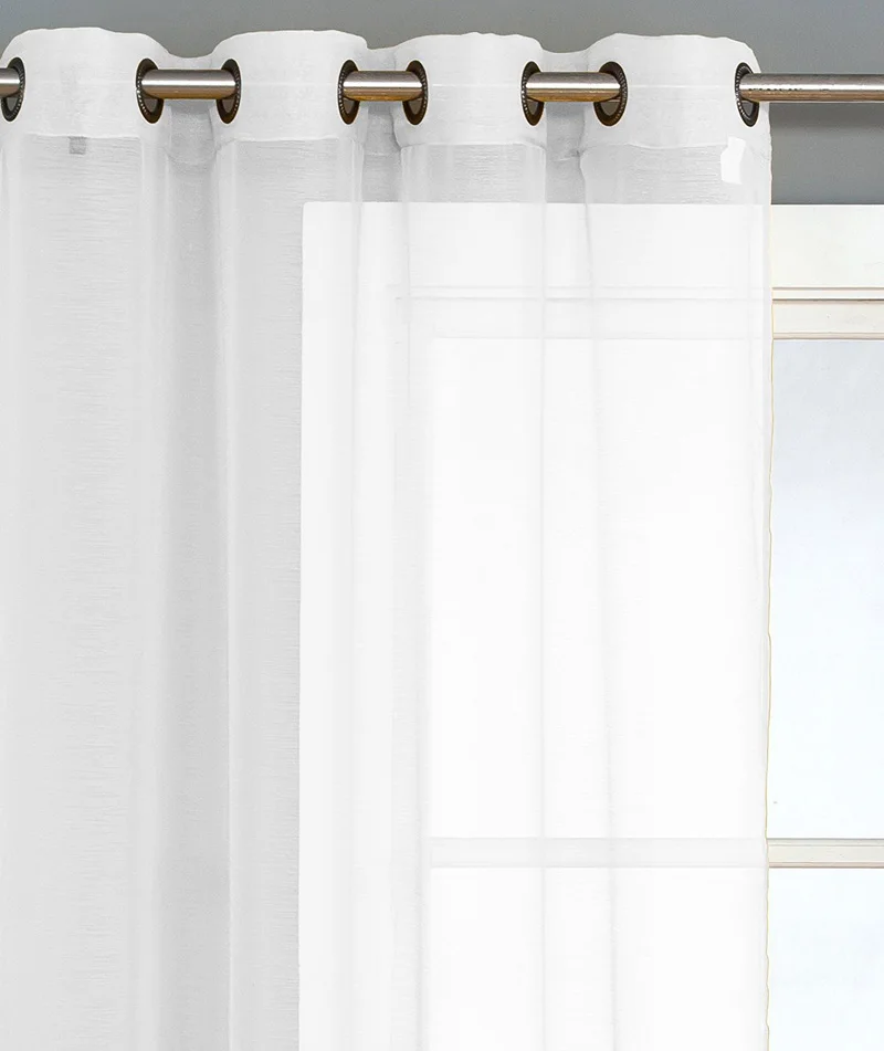 European design custom fancy 100% polyester white curtain sheer for window