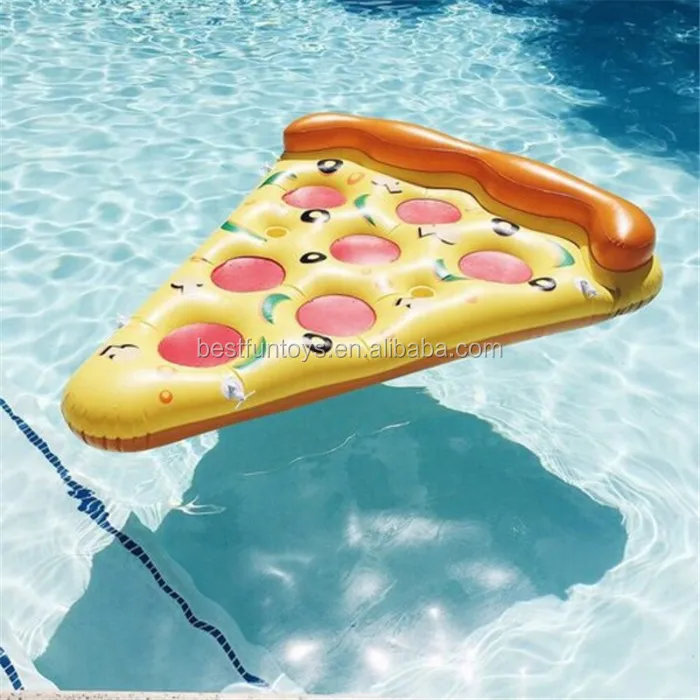 Factory customized advertising inflatable pizza pool float raft toy plastic pizza slice float pizza mattress water bed