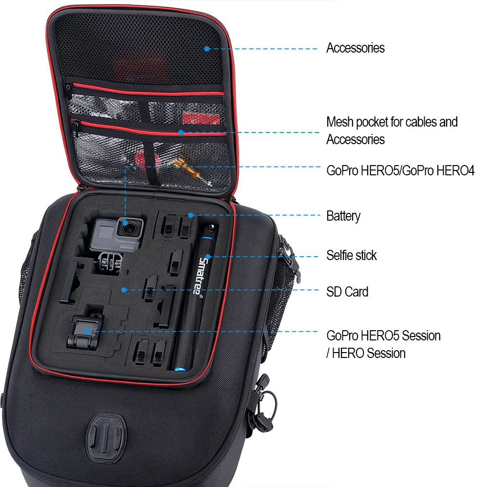 Smatree Hardshell backpack for DJI GOGGLES + MAVIC / SPARK +Gopros Heros Sessions