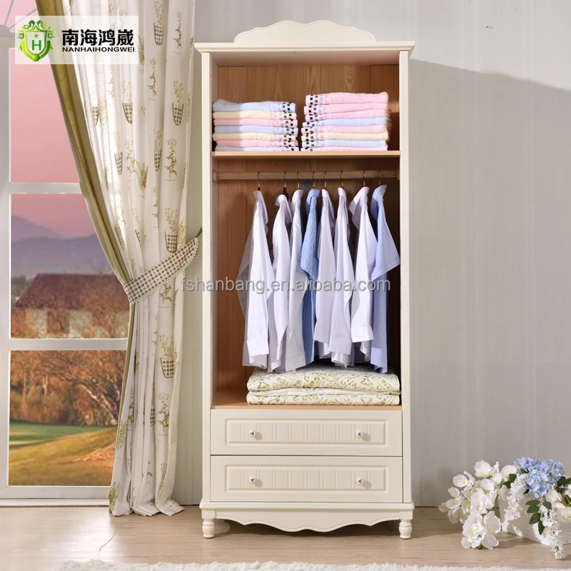 Hot sale Flat Pack Modern Style White Painted Wood MDF 2 Door Wardrobe Armoire