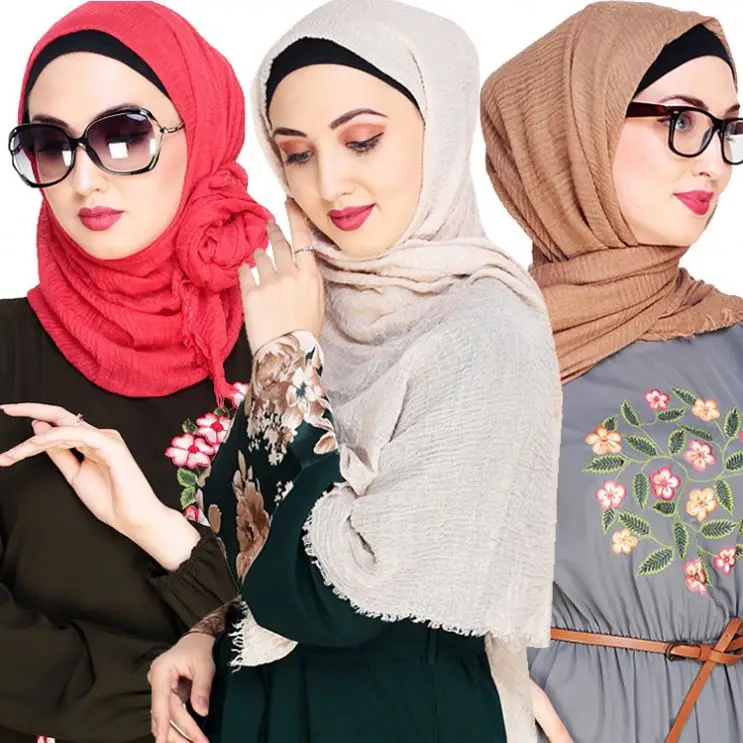 Newest Ladies Plain Printing Chiffon Monochrome Fancy Hijab Scarf Fancy Ladies Hijab Scarf