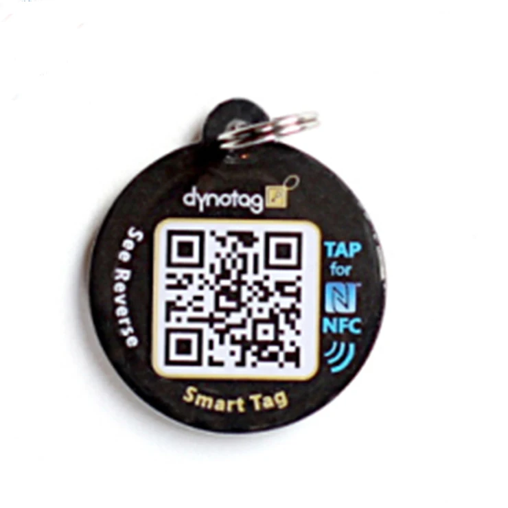 
Custom pet rescue QR code NTAG213 NTAG215 smart epoxy nfc tag RFID epoxy tag 