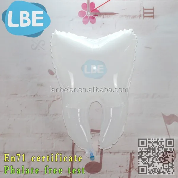 2015 hot promotional items inflat tooth shaped helium balloon
