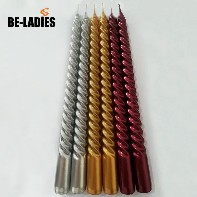 Daily table dinner decoration long burning time colorful pillar stick candle