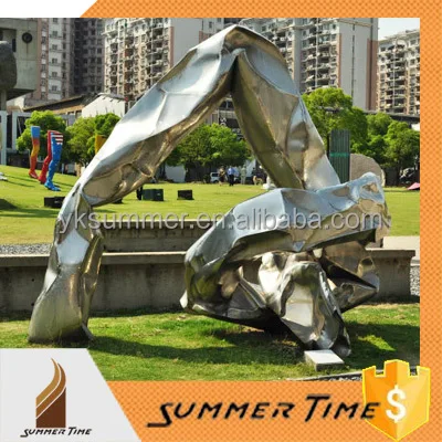 Contemporary abstract metal art craft forged stainless steel sculpture for garden decoration