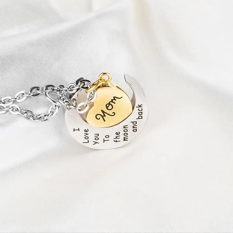 I Love You to the Moon and Back Cremation Pendant Necklace