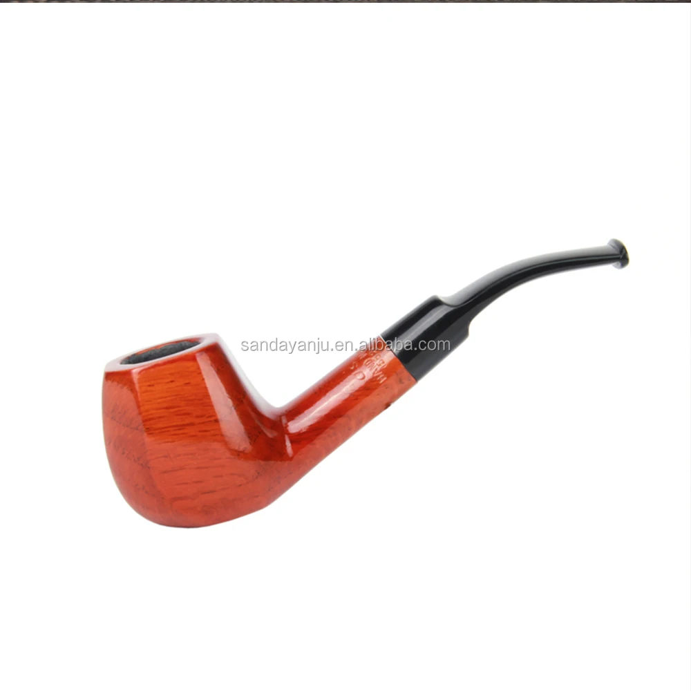 SANDA/SANDA tobacco pipe Wooden carving by hand Import rosewood Curved Gift Box Genuine Lighter Smoking SD-552