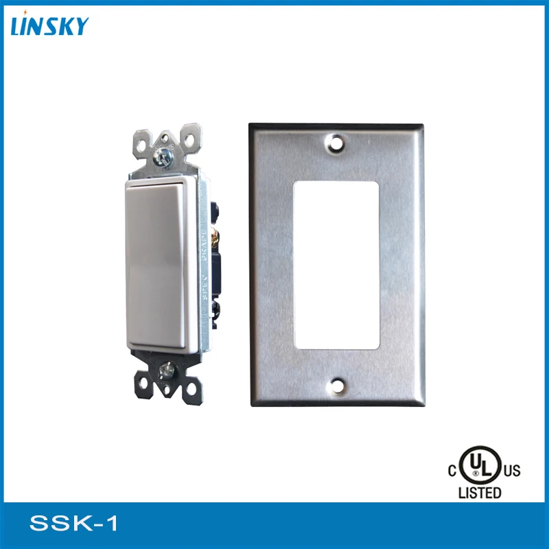 
American standard 15A 125V AC Quiet Single Pole Toggle Switch With Side Wiring 