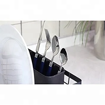 Kitchen Dish Drainer Drying Rack With Black Color Stainless Steel Dish Rack
