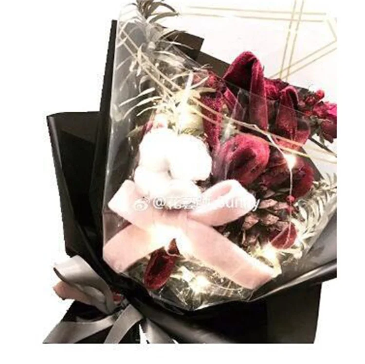 colorful wholesale plush rabbit toy plush animal toy put in the bunch of flowers plush toy