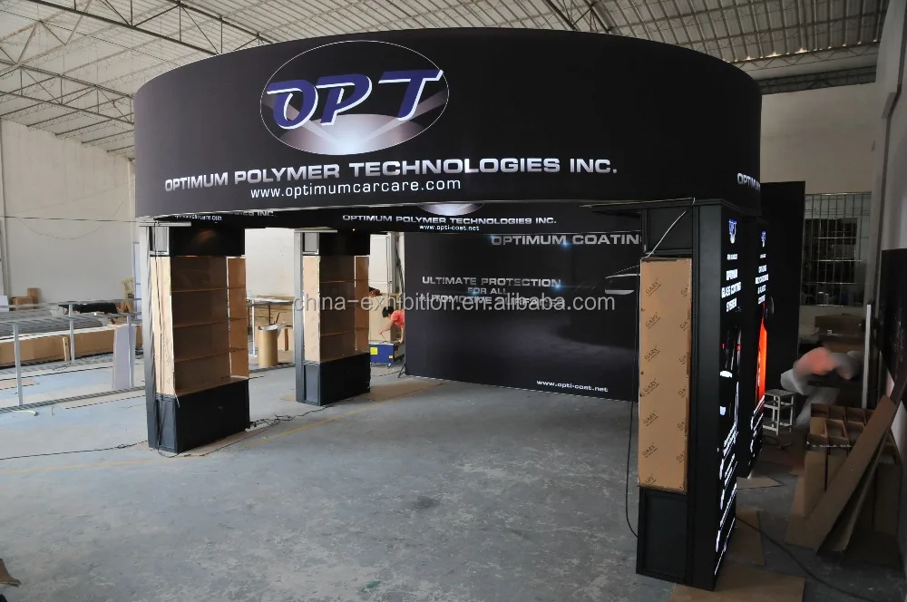 Портативный дизайн 3D Специальный круглый выставочный стенд рекламный дисплей