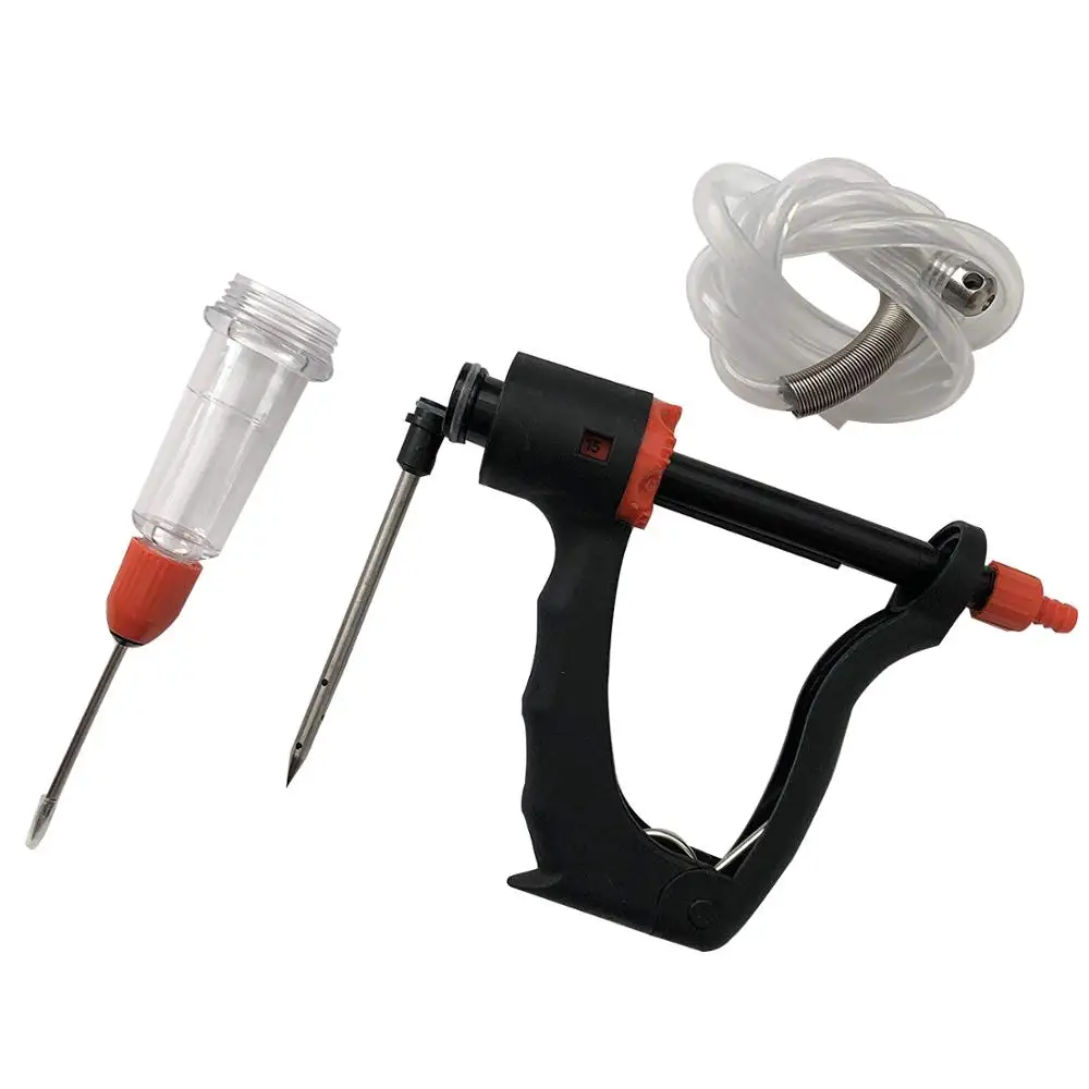 Professional Automatic BBQ Meat Marinade Injector Gun Kit,  Two Commercial Grade Marinade Needles