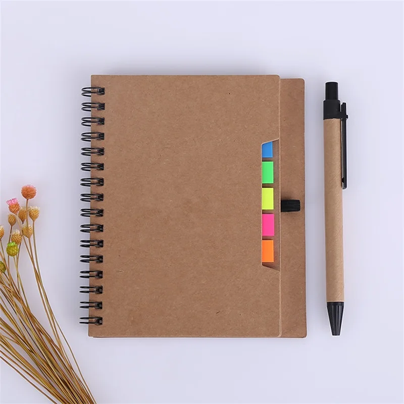 Cheap wholesale a5 bulk spiral notebook with ball pen