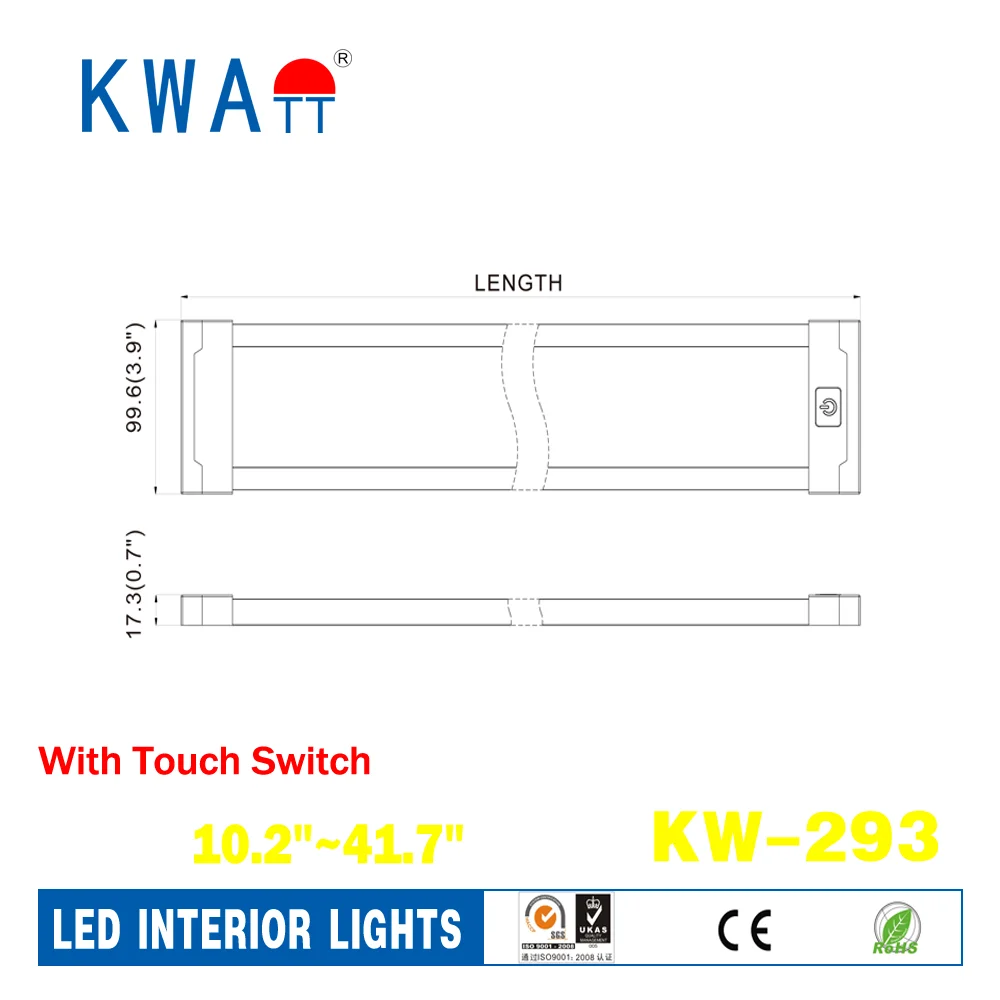 12V-24V  Vehicle LED Auto Car  Interior Lights for Caravan,Cabin,RV  with touch switch