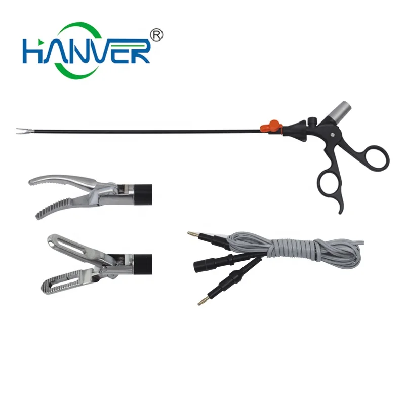 HANVER Reusable Medical Laparoscopic Bipolar Electrode Forceps