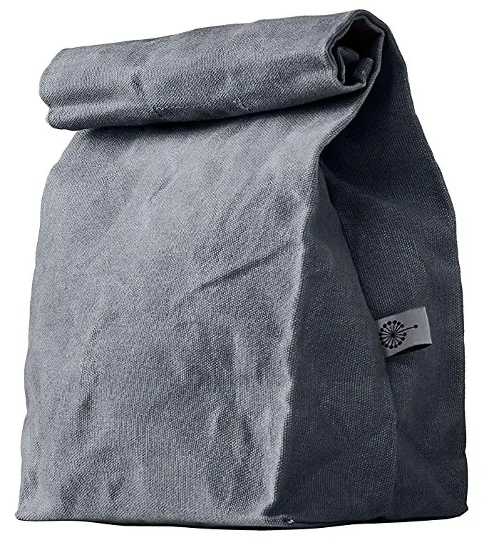 
Newest Factory OEM Lunch Bag Waxed Canvas Waterproof Durable Biodegradable Blue.Brown Gray For Men, Women & Kids 