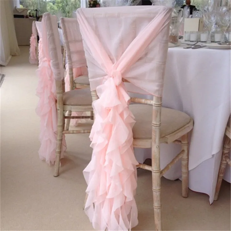 
cheap red chiffon hood and organza chair covers for wedding / party from china 