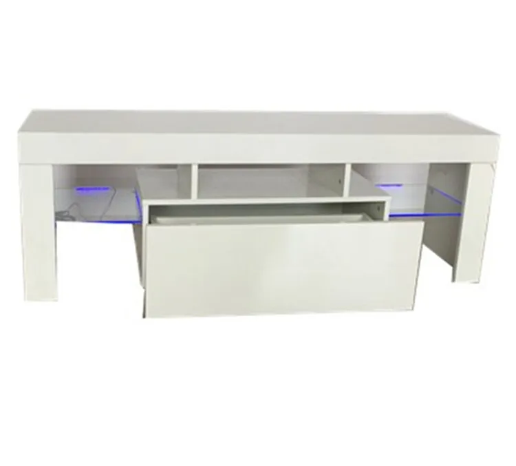 Modern Wooden simple design high gloss and  LED tv cabinet with drawer