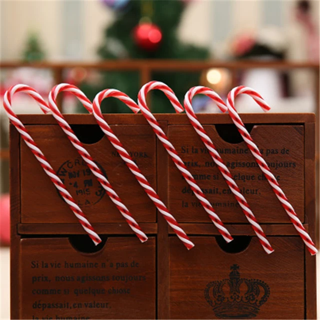 Christmas Plastic Candy Cane Decoration For Background 6 Piece/Pack